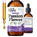 Wild & Organic Passionflower Tincture - Takeing Passion Flower Drops for Women - Liquid Passiflora Incarnata Herb - Vegan, Sugar & Alkol Ücretsiz Ekstraksiyon Tamam - 2 fl ozz