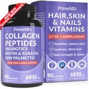 27-in-1 Hair Skin ve Nails Vitaminleri (6810 mg) Biotin 10000 • Erkekler ve Kadınlar için Collagen Supplements - Keratin Supplements with Probiyotiks and Saw Palmetto, 90ct