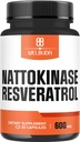 Nattokinase Supplement 3300 mg with Trans-Resveratrol - Immunity System, Sağlıklı Kalp ve Vücut Dengesi - 30 Hizmet