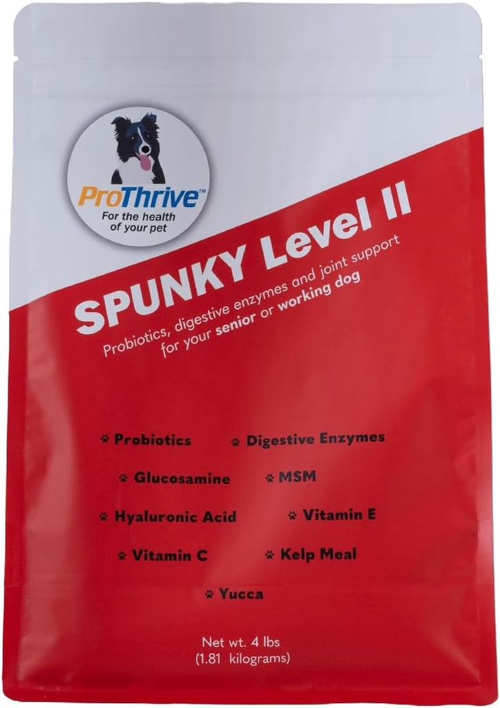 Spunky Level II Hip and Joint Supplement for Dogs, Glucosamine For Dogs With MSM, Dog Vitamins and Supplements Helps Digestion, Dog Joint Supplement - 4LBB