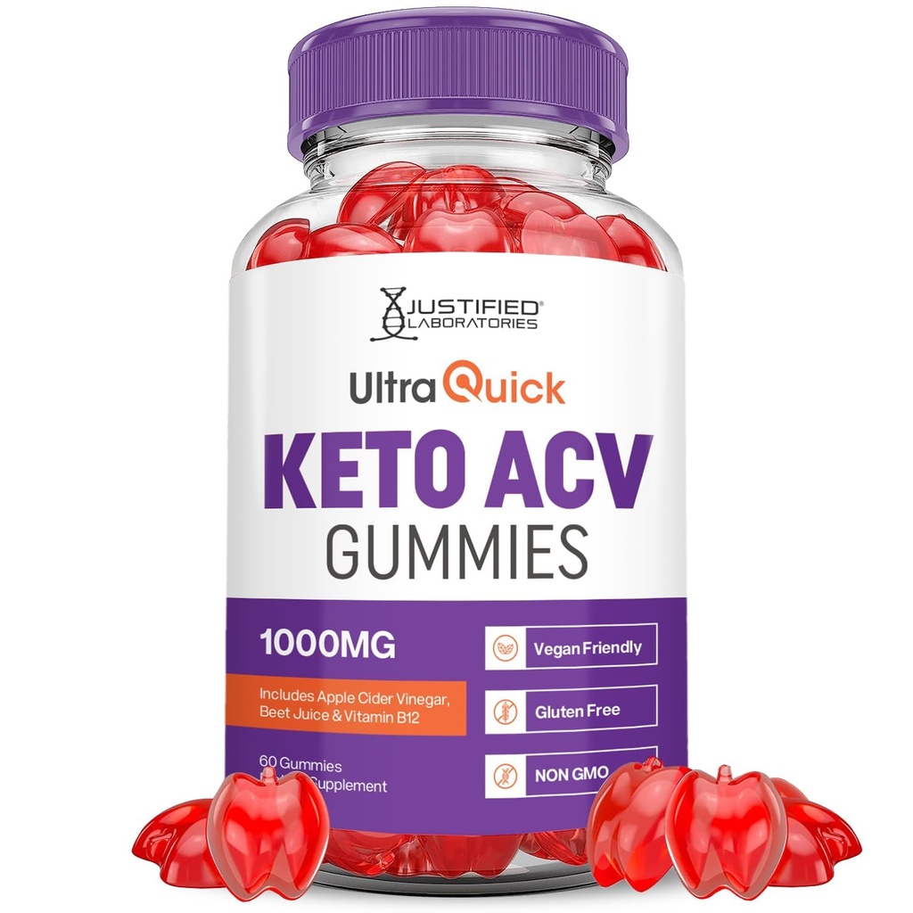 Sadece Laboratuvarlar Ultra Quick Keto ACV Gummies Gelişmiş Formula 1000MG Ultraquick Keto Gummies Apple Cider Vinegar Formulated with Pomegranate Beet Juice B12 Vegan Non GMO 60 Gummys