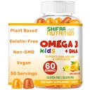 SHIFAA UUTRITION Halal Omega 3 for Kids with DHA Gummies for Brain Development, Heart & Immune Support, Plant-Based, Non-GMO, Algae-Based DHA, Gluten & Gelatin-Free Kids Omega 3 Gummies, 30 Hizmetler