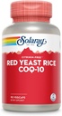 SOLARAY Red Yeast Rice Plus CoQ-10 & No-Flush Niacin Vitamin B-3, Sağlıklı Kalp ve Cardiovascular Desteği, Non-Irradiated & Citrinin Free, 60 Day Money Back Garanti, 90 Hizmet, 90 VegCaps