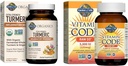 Life Turmeric Inflammatory Response & Vitamin D3 Raw Whole Food Supplements, 60 Tablet & 60 Capsules