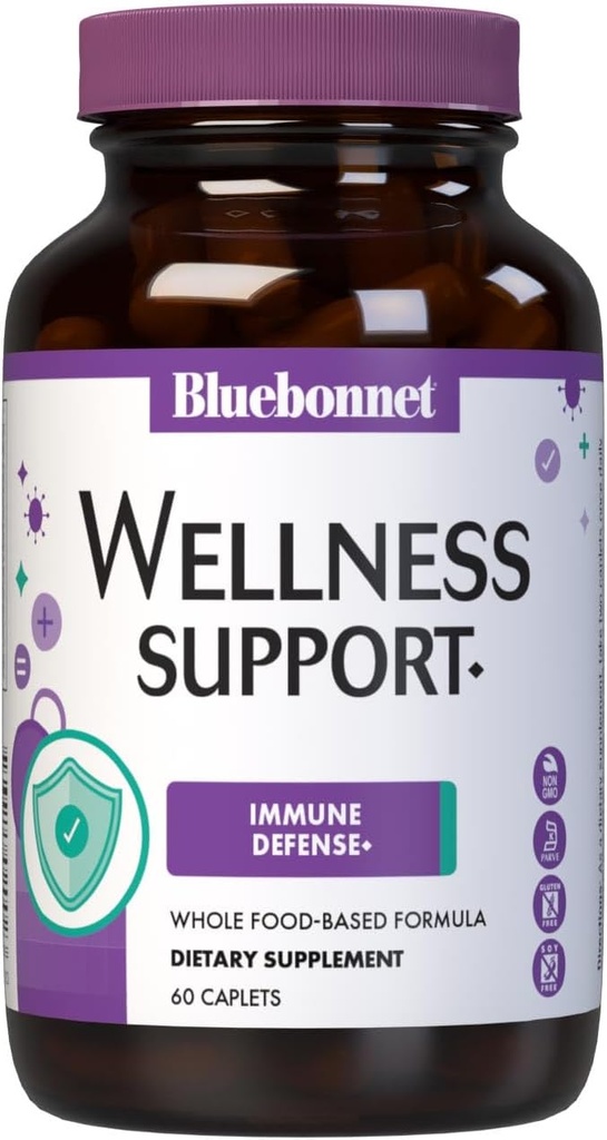 Bluebonnet Beslenme Hedefli Seçim Wellness Desteği, Immune Defense Whole Food-Based Formula, Mevsimlik Destek, Soy-Free, Gluten-Free, Kosher, Non-GMO, Dairy-Free, Vegetarian, 60 Caplets, 30 Hizmetçi, 60 Caplets, 30 Hizmetsiz