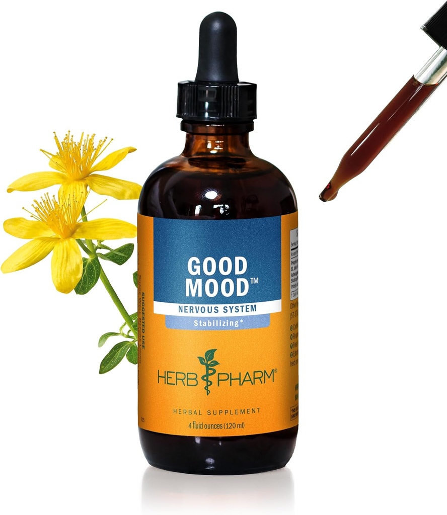 Herb Pharm Good Mood Liquid Herbal Formula ile St. John's Wort Sağlıklı Duygusal Denge için - 4 Ounce