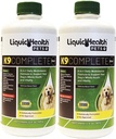 LIQUIDHEALTH Evcil hayvanlar K9 Yetişkin Senior Dogs & Puppies için 8-in-1 Sıvı Çokvitamin, Tek Bir Tamam Formula'de Hepsi Skin & Coat, Ortak Sağlık, Immune Support - USA Made (2 Pack)