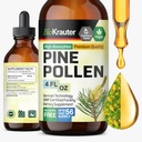 BIO KRAUTER Pine Pollen Βάμμα - Pine Pollen Powder Liquid Extract για Ανοσολογική Υποστήριξη - Αλκοόλ & Ζάχαρη Δωρεάν Φυσικό συμπλήρωμα βοτάνων - 4 FL.Oz.