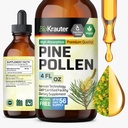 BIO KRAUTER® Pine Pollen for Men's Support - Pure & Vegan Pine Pollen Tincture 685 mg per Serving 4 Fl.Oz 56-Day Supply - Immune Support Supplement & Antioxidants - Alcohol & Sugar Free