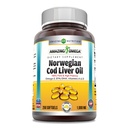 Amazing Omega Norveç Cod Liver Oil 1000 Mg 250 Softgels | Lemon Flavor