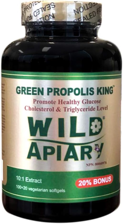 Wild Apiary Brazil Green Bee Propolis King Vegetarian Softgel 120 jel - Alkolsiz, Ücretsiz, Şeker Ücretsiz