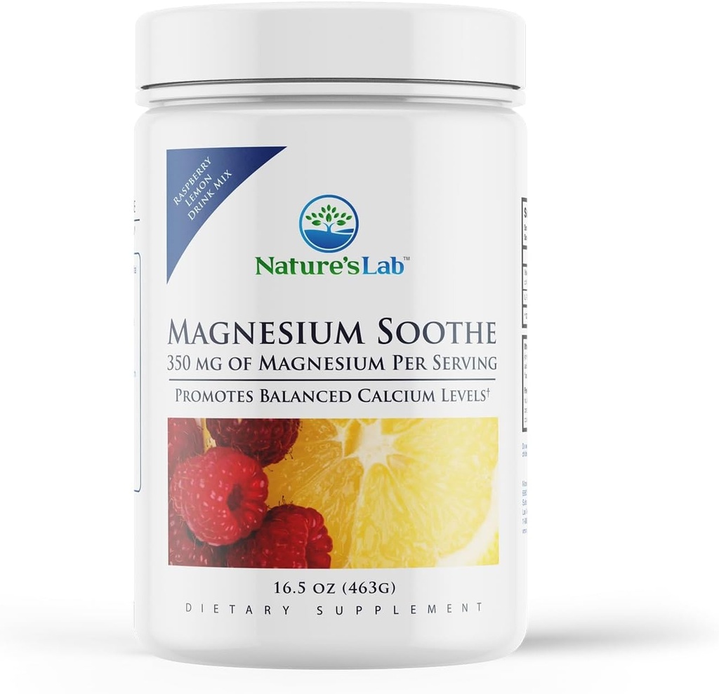Nature's Lab Magnezyum Soothe Toz 350mg - Dengeli Gıda Seviyeleri, Kas & Nerve Fonksiyonlu, Enerji Üretimi ve Genel Cardiovascular Health - 16.9 oz (100 Hizmet)