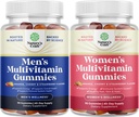 Daily Mens Multivitamins Gummies with çinko and Biotin for Energy and Immunity and Daily Multivitamin for Women Gummies - Gummy Vitamins for Health and Wellness - Non-GMO Gluten Free & Halal