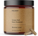 ProMix Beslenme Çim Fed Raw Beef Liver Supplement, Multivitamin - Bio kullanılabilir A, B12, D3, Heme Iron - 180 Gelatin Capsules