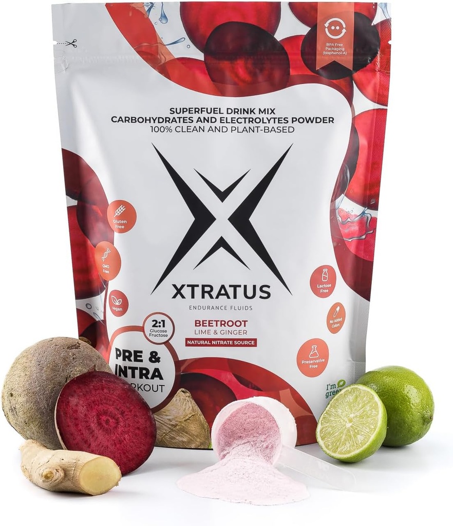 Beetroot (Nitrate) Lime and Ginger - Superfuel Sports Drink Powder με υδατάνθρακες και ορυκτά. Φυσική Πηγή Νιτρωδών. Νιτρικό Οξείδιο. Προ και ενδοεπιμόρφωση. 35,27 Οζ.
