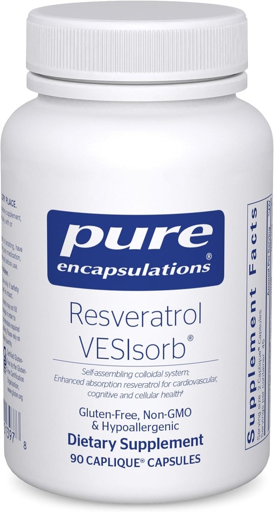 Saf Encapsulations Resveratrol VES-Sorb | Hücreler ve Kartiovascular Health için Hipoallerjen Destek* | 90 Capsules