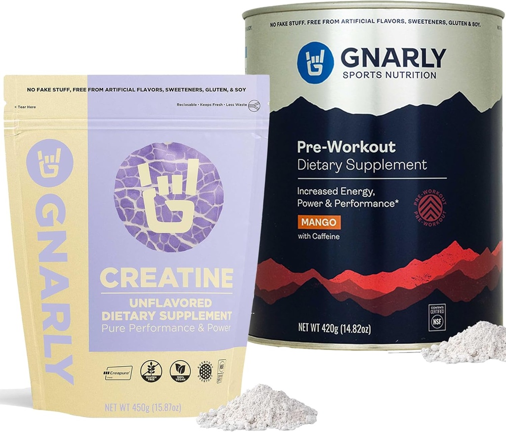 Gnarly Beslenme Kretine Toz, Unflavored (16.05oz) Preworkout Mango (14.82oz)