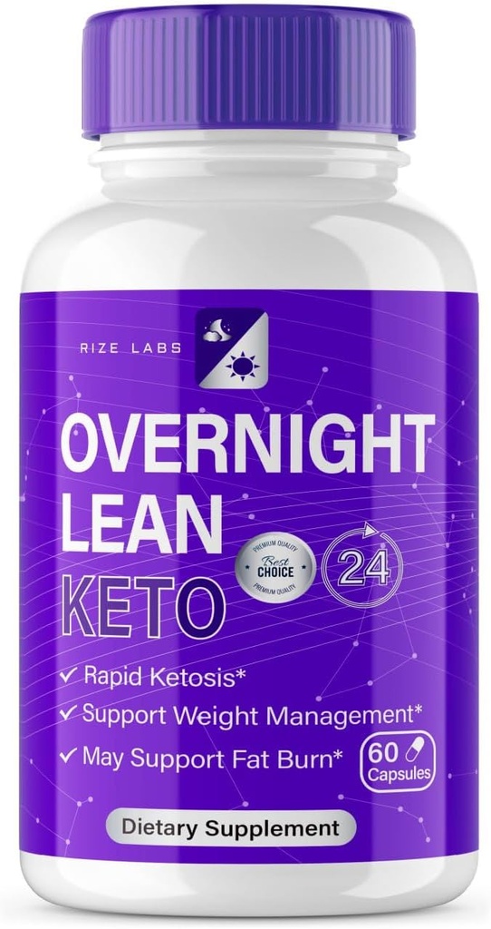riize labs Διανυκτέρευση Lean Keto κάψουλες - Διανυκτέρευση απώλεια βάρους Keto χάπια υποστήριξης μέγιστη δύναμη Φόρμουλα Keto+ACV Συμπληρώματα Κριτικές Πάνω από τη νύχτα Pastilla (60 κάψουλες)