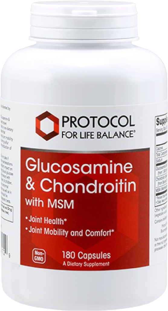 MSM ile Glucosamine & Chondroitin - Ortak Destek* - Chondroitin MSM Supplement - Non-GMO & Dairy Free - 180 Veg Caps