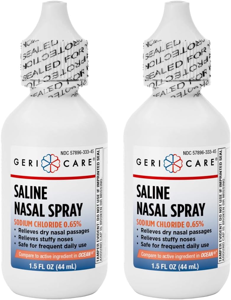 BackCare Saline Nasal Sprey 1.5 FL OZ Moisturing Spray sodyum Chloride 0.65% (Pack of 2)