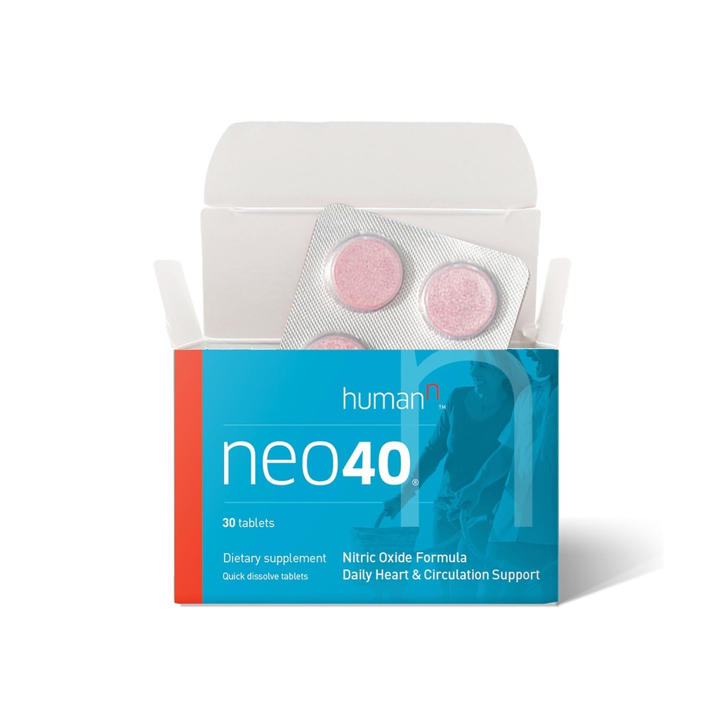 HumanN Neo40 Daily Heart & Blood Circulation Supplements to Boost Nitric Oxide - Υποστηρίζει την πίεση του αίματος - από τον δημιουργό των SuperBeets -Περιλαμβάνει 30 Διαλυτά δισκία - Νόστιμο φρουτώδες άρωμα