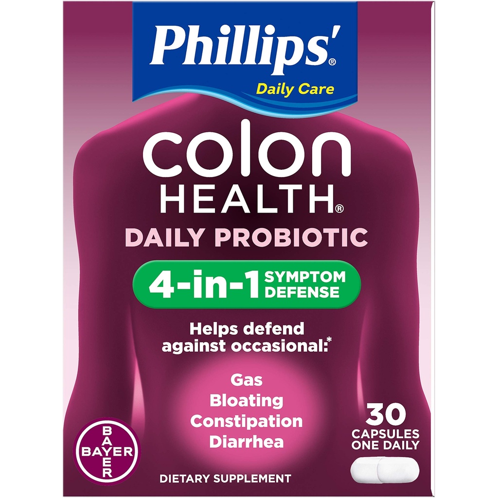 Phillips' Colon Health Probiyotik Supplement - 30 Capsules, 6 Paket