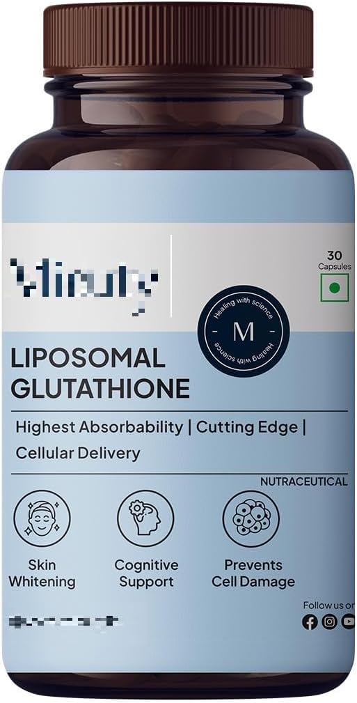 YUJI Liposomal Glutathione - En Yüksek Biyoavailability - Glutathione for Skin - Face light - Skin Hydration - Liver Health -Detoxification Support - 30 Caps