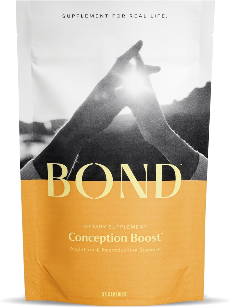 BOND Conception Boost – Women's Ferttitude Supplement for Ovulation & Egg Quality Support | Prenatal Probiyotiks with Folate, CoQ10 & Choline - 30-Day Supply