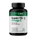 RTG Omega 3 Norveç Fish Oil with CoQ10 Diyetary Supplement- Heart Health & Antioksi Support with Vitamins D & E - 2000 mg Sustainable Sourced – Super rTG Omega 3, 180 Softgels by CGM Labs