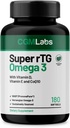 rTG Omega 3 Norwegian Fish Oil with CoQ10 Dietary Supplement- Heart Health & Antioxidant Support with Vitamins D & E – 2000 mg Sustainably Sourced – Super rTG Omega 3, 180 Softgels by CGM Labs