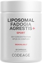 Kodaj Liposomal Fadogia Agrestis 600 mg Supplement - Fadogia Agrestis 30:1 Ekstraksiyon, D3, çinko, Fenugreek, BioPerine Black Pepper - 2Month Supply - Liposomal Delivery - Non-GMO, 60 Capsules