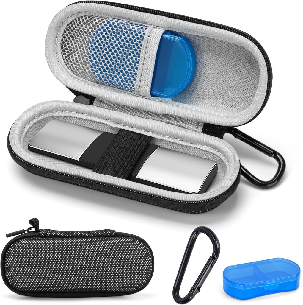 KardiaMobile 1L 6L Kişisel EKG İzle, Sert Seyahat AliveCor Kardia Heart Monitor EKG/ECG için Vakayı Gerçekleştirmek, Portatif Kalp Puanı Bag Storage Organizer Pill Box & Carabiner Clip
