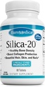 EuroMedica Silica-20 - Tamam Destekler Bone Structure & Collagen Production - Güçlü Dişler ve Sağlıklı Kemik Yoğunluğu Desteği - Saç Saç Saçları, Skin & Nails Health - 60 Tabletler (30 hizmet)