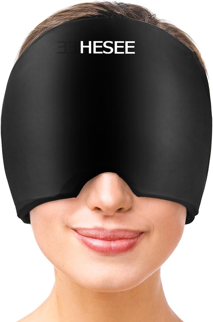 Καπάκι ανακούφισης ημικρανίας, Καπέλο ανακούφισης κεφαλαλγίας για το καπελάκι ημικρανίας, Ζεστό και κρύο θεραπεία, Μάσκα ματιών κεφαλαλγίας για ανακούφιση από το στρες, Κεφαλή συσκευασίας πάγου για τον κόλπο, Πάφυ μάτια, ένταση, μαύρο