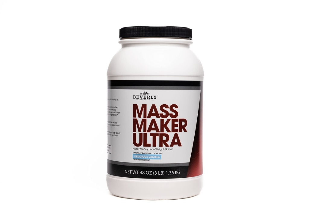 Beverly International Mass Maker Ultra Vanilla, 14 μερίδες, 3lb. Κατασκευάστε Lean Mass Like a Pro. Γαλακτοπρωτεϊνη Isolate, Whey Protein Isolate + Egg. MCT Oil. Καθαρό υδατάνθρακες, Μεγάλη Γεύση