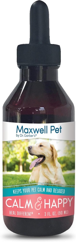 Maxwell Pet, Dr. Garber'in - Calm & Happy | Güvenli, Tüm Doğal, Gemmoterapi Canine Kullanımı | Stres ve Anksiyete Yardımı; Soothing, Calming Etkisi | 3 fl oz