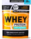 TGS Beslenme 100 Whey Protein Toz Unflavored, Unsweetened - Temiz, Erkekler ve Kadınlar için Yapay Malzemeler - 5lb Bulk, Soy Gluten Free, Keto, Low Carb - Post Workout Muscle Recovery
