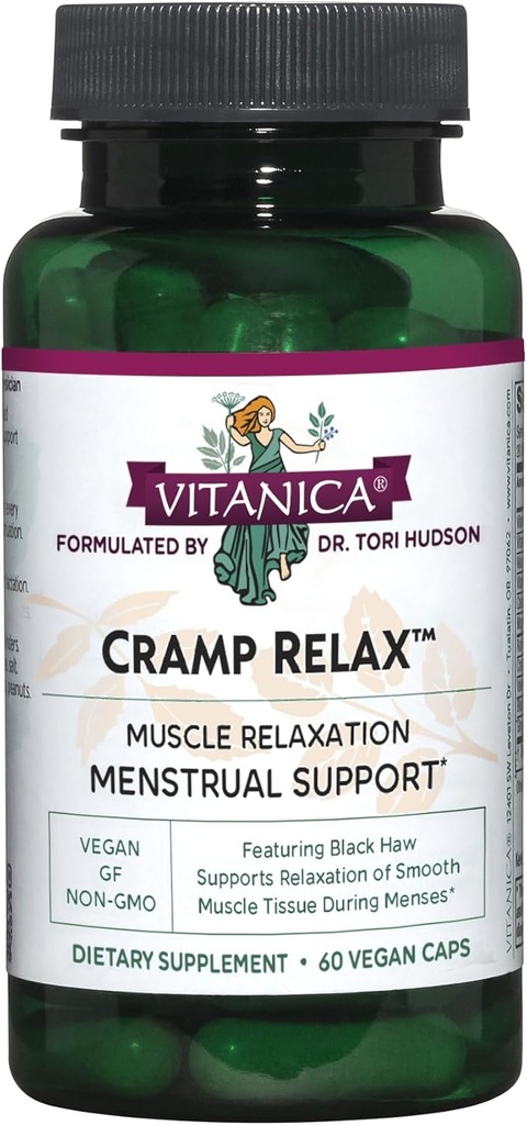 Vitanica Cramp Χαλαρώστε, εμμηνόρροια υποστήριξη, Vegan, 60 κάψουλες
