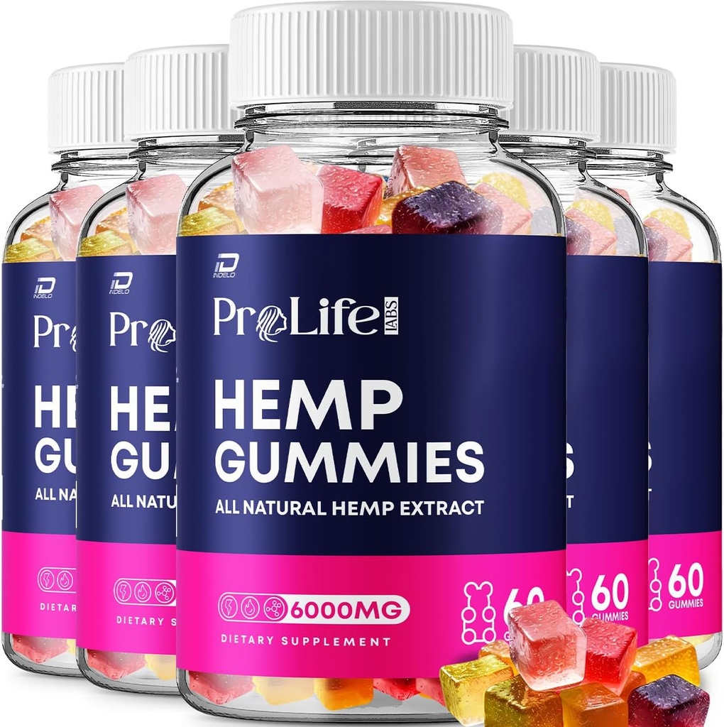 Prolife Hemp Gummies - Seed Extract Pro Life Labs Hemp Gummies Tinnitus Herbal Supplement, Health and Wellness Support, All Natural Prolife Gummy (5 Pack - 300 Gummies)