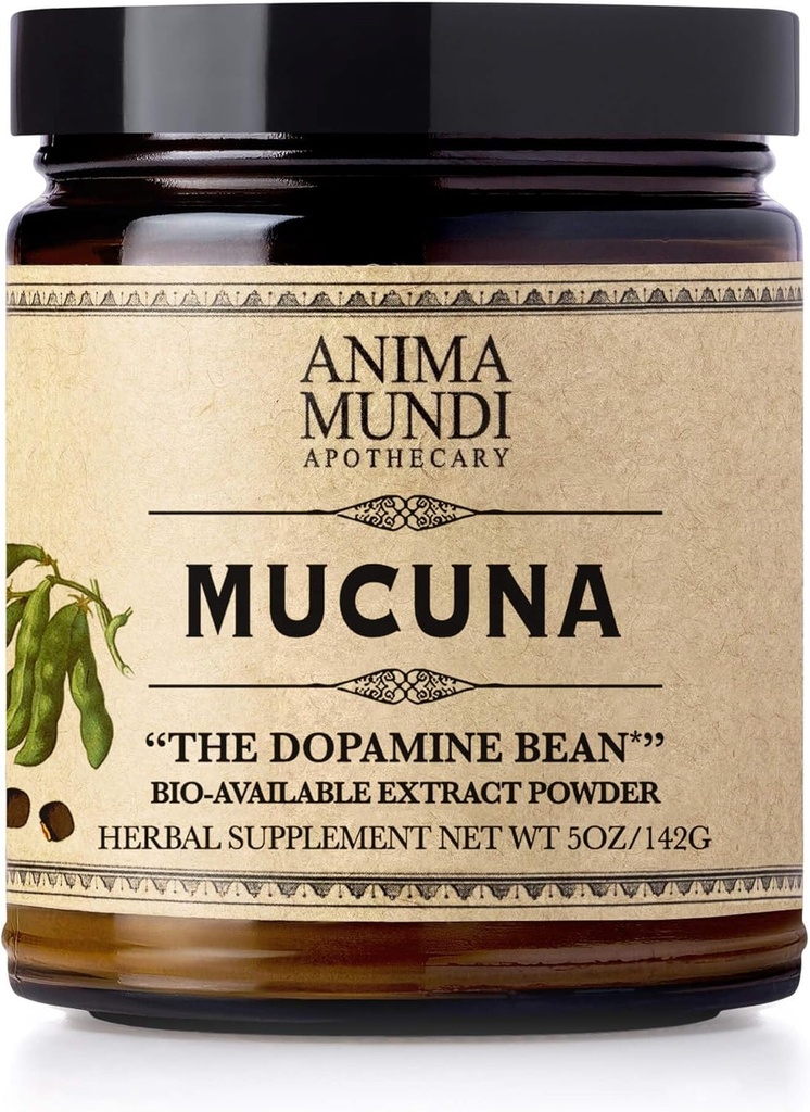 Anima Mundi Apothecary Mucuna Powder - Adaptogenic Mood Supplement Powder - Mucuna Mood Booster Powder - Add to Coffee, Tea & More to Promotion Θετική Mood (5oz / 142g)