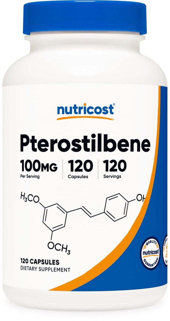 Nutricost Pterostilbene 100 mg, 120 Capsules - Non-GMO, Gluten Free