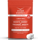 Viter Energy 40 mg Caffeine Mints - Sugar Free, B Vitamins, Vegan, Boosts Fast Energized Alert Focus, Caffeinated Nootropic Supplement Pills (Cinnamon Flavor, 8oz, Bulk Bag)