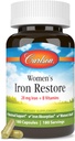 Carlson - Women's Iron Restore, 28 mg Iron + B Vitamins, Menstrual Support, Iron Absorption & Women's Health, 180 Capsules