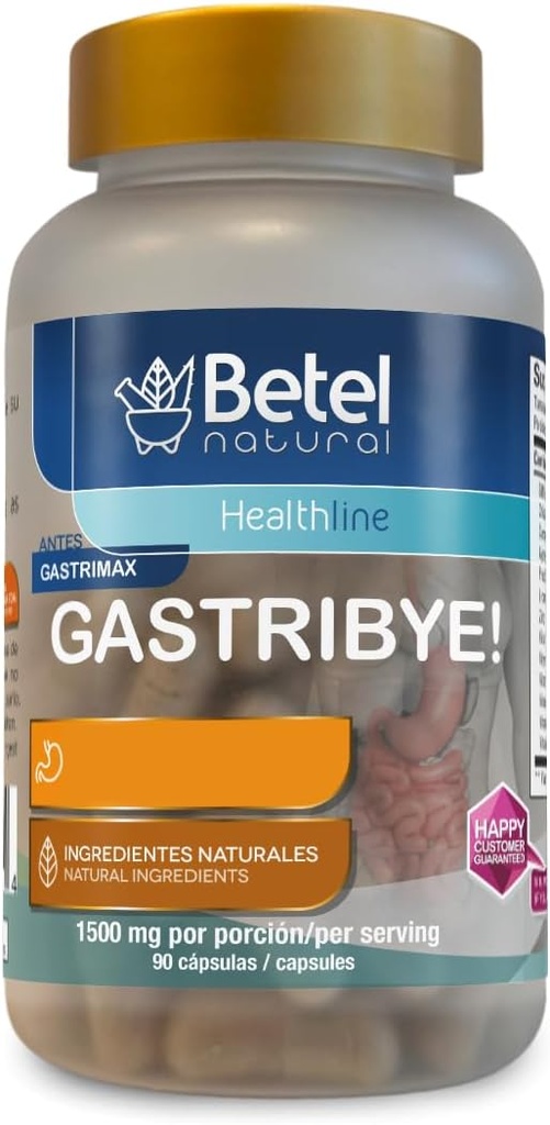 Betel Natural Premium Gastribye Capsules Soporte Natural para El Gastrico - 1500 mg - Antes Gastrimax