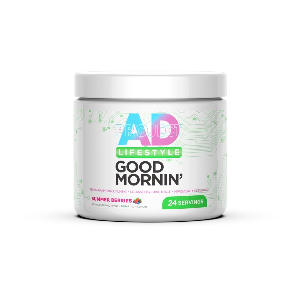 Project AD Life Good Morning Detox and Performance Drink, Natural Flavored and Formulated with L-GLutamine, Apple Cider Vinegar ve Aloe Vera (24 Hizmet, Yaz Meyveleri)