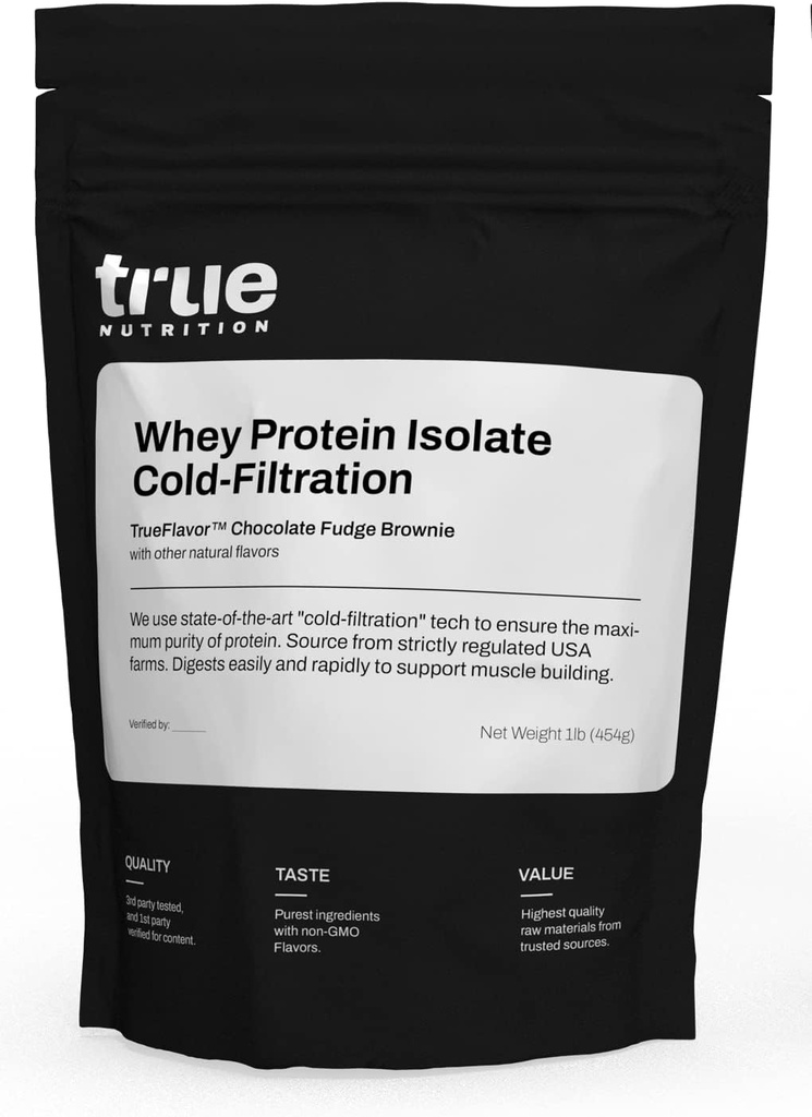 Gerçek Beslenme - Chocolate Whey proteini Soğuk-Filtasyonu - 100 Whey Protein Tozu - Servis başına 27g Protein - Kolay ve Büyük Tadı - Üçüncü Parti Test Edildi - Chocolate Fudgeie - 1lb
