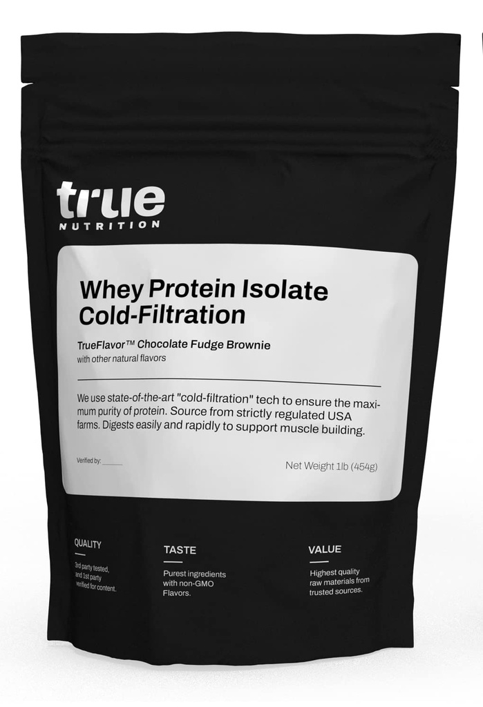 Gerçek Beslenme - Chocolate Whey proteini Soğuk-Filtasyonu - 100 Whey Protein Tozu - Servis başına 27g Protein - Kolay ve Büyük Tadı - Üçüncü Parti Test Edildi - Chocolate Fudgeie - 1lb