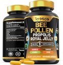 Bee Pollen Capsules for Men and Women, 7in-1 Formula with Propolis, Royal Jelly, Turmeric, Carob & More - Energy, Immune, Digestive Support - Rich in Nutrient, Vitamins - 150 Capsules