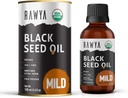 RAWYA Black Seed Oil - Cold Pressed - Black Cumin Tohum - Premium Nigella Sativa - Omega 3 6 9 - Skin ve sağlıklı Saç için Kalonji - Gluten-Free - Wellness Oil - Mild Flavor - 3.4 Fl Oz