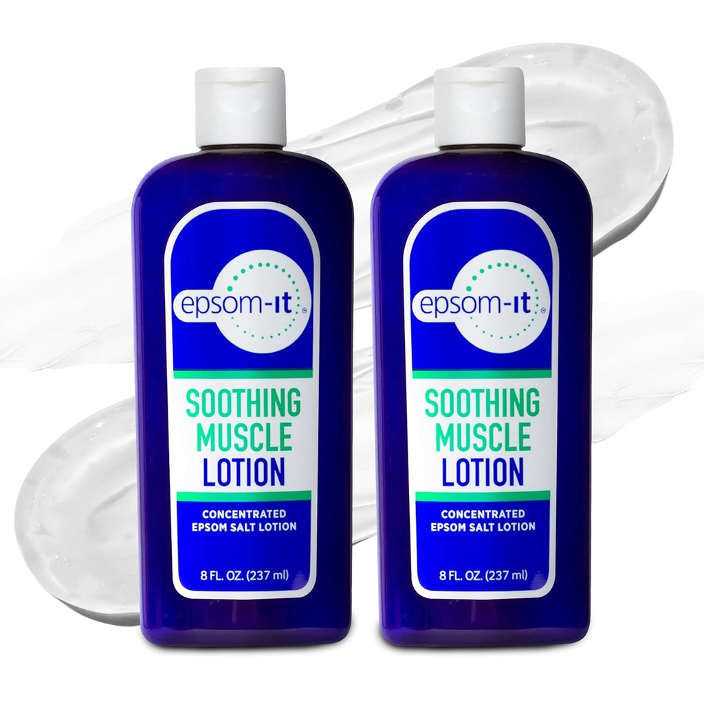 EPSOM-IT Soothing Muscle Lotion - Epsom Magnezyum Salt Sulfate Cream Arnica for Muscle Stiffness, Topical Magnezyum Lotion, Provideing Comfort for Legs, Diz and Feet, 8.0 oz., 2Pack